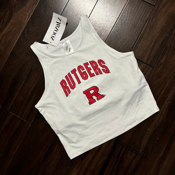 ZOOZATZ Officially Licensed Rutgers University First Down Crop Top Woman's SZ M - Picture 1 of 5